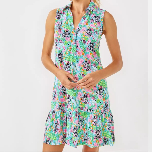 Lilly Pulitzer Dresses & Skirts - Lilly Pulitzer Floral Sleeveless Dress - Blue, Pink, Green